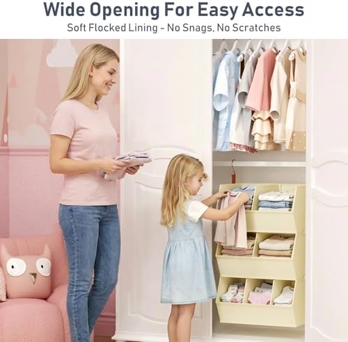 Hanging Closet Organizer Extra Large, Clothes Hanging Shelves for Closet with Divider, Collapsible Closet Storage System, Fabric Storage Bins for Home, Dorm, Rv, Sweaters, Handbags, Underwear, Sock - Image 6