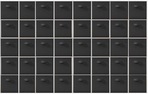 Storage Bins, 11 Inch Fabric Storage Cubes, Collapsible Cube Storage Box, Fabric Closet Organizers with Handle for Home, Office, Cabinet, Closets, Bedroom, Living Room, Black, 40 Set by Unknown