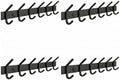 Coat Rack Wall Mount – 17 Inch Stainless Steel Hook Rail with 6 Double Coat Hooks for Hanging – Wall Mounted Entryway Organizer for Coats, Hats, Bags, Towels, Robes, Closet or Bathroom - Black 4 Pack by SAYONEYES