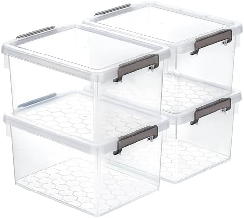 Citylife 22.2 Qt Ultra-Thick Plastic Clear Storage Bins with Lids, 4-Pack by CITYLIFEHomeOrganization