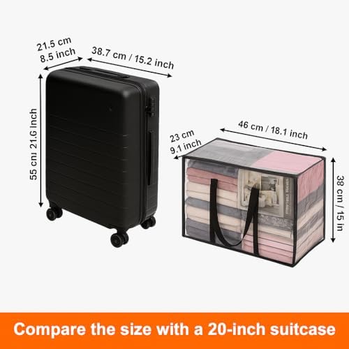 Vieshful 7 Pack Clear Clothes Storage Bags with Zipper 40L - Image 3