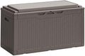 Greesum 100 Gallon Resin Deck Box Large Outdoor Storage Boxes with Cushions for Garden Tools, Patio Furniture Pillows, Pool Supplies, Dark Brown by BuynowfromGreesum