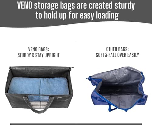 VENO Moving Bags, Wide Open Top, Clear Window, Gray, 8 Pack - Image 6