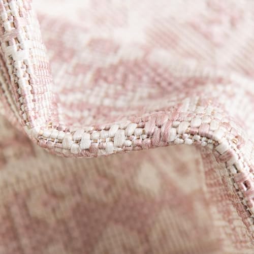 Rugs.com - Outdoor Aztec Rug – 5 Ft Octagon Pink Indoor/Outdoor Rug – Weather Resistant Flatweave for Patios, Decks, and Porches - Image 6