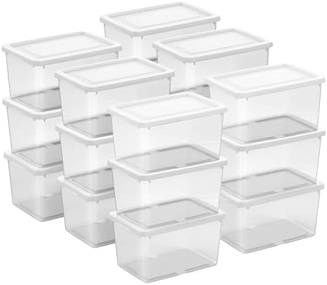Sterilite Storage Box, Stackable Clear Plastic Bins, 20 Quart, 18-Pack by Sterilite