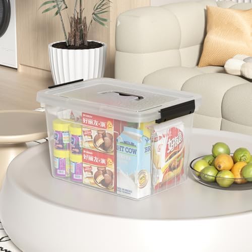 Kekow 18 L Clear Storage Bin with Lid, Clear Plastic Storage Totes, 4-Pack - Image 7