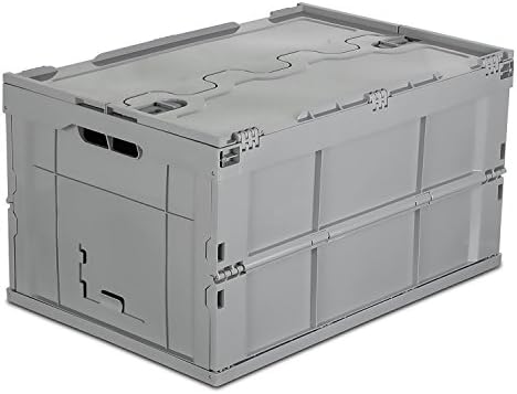 Mount-It! Collapsible Plastic Storage Crate, 65L, 1-Pack by Mount-It