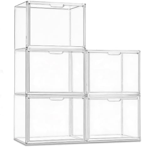 5 Pack Purse Organizer for Closet Acrylic Display Cases Clear Storage Boxes by Proarea