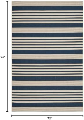 SAFAVIEH Courtyard Outdoor Area Rug 6x8, Navy & Beige CY6062-268 - Image 2