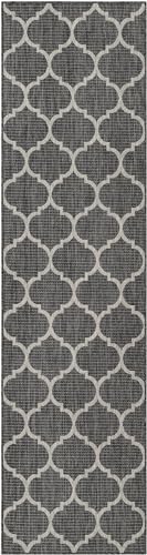 Unique Loom Outdoor Trellis Collection Area Rug (2' 7" x 10' Runner Black/Ivory) - Image 3