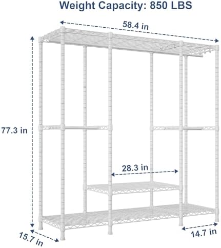 Ulif E3 Heavy Duty Garment Rack 4-Tier Freestanding Closet Organizer System - Image 3