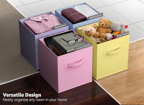 Sorbus Fabric Storage Cubes, 12 Pack (13 Inch, Pastel Multi-Color) - Image 6