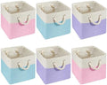 6 Pack 11x11 Inch Cube Storage Bins Fabric Square Cube Baskets, Mermaid by Geiserailie