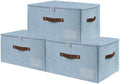 ANMINY Storage Box Fabric Bins with Zipper Lid, 17.7"x13.8"x10" Blue, 3PCS by ANMINY