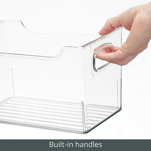 mDesign Deep Plastic Office Storage Bins with Handles for Organization in Filing Cabinet, Closet, or Desk Drawers, Organizer for Notes, Pens, Pencils, and Staples - Ligne Collection - 4 Pack - Clear - Image 5