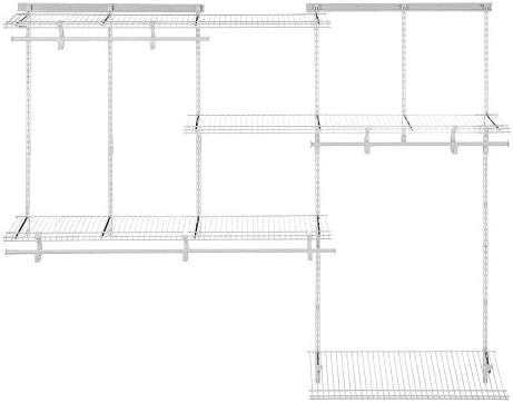 ClosetMaid ShelfTrack Wire Closet Organizer System, Adjustable from 5 to 8 Ft., with Shelves, Clothes Rods, Shoe Shelf, Hardware, Durable Steel, White - Image 2