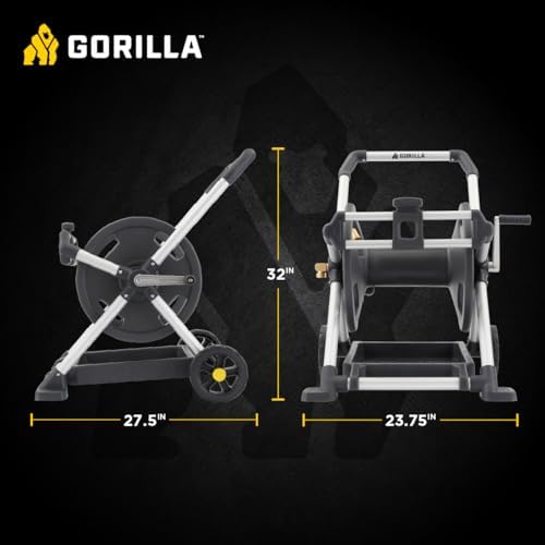Gorilla Mobile Aluminum Garden Hose Reel, 225 Ft, Zero-Rust, No-Leak Brass - Image 4
