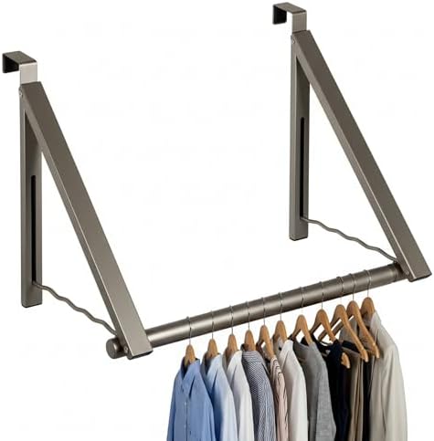 HOLDN’ STORAGE Over The Door Hanger Rack Foldable, Satin Nickel by HOLDN%E2%80%99STORAGE