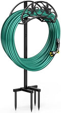 Winpull Garden Hose Holder Detachable, Heavy Duty Metal Water Hose Hanger Freestanding Hose Organizer Hose Holders for Outside (Black) by Winpull