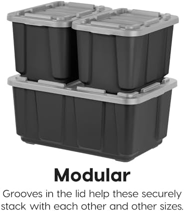 IRIS USA 4-Pack 27 Gal Heavy Duty Storage Tote Bins with Lids, Gray - Image 5