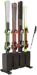 TOCRETOARE Heavy Duty Metal Ski Storage Rack, 4 Pair Freestanding Steel Ski Holder, Floor Stand Ski Organizer Rack, Snowboard Floor Stand Organizer for Garage and Home by TOCRETOARE