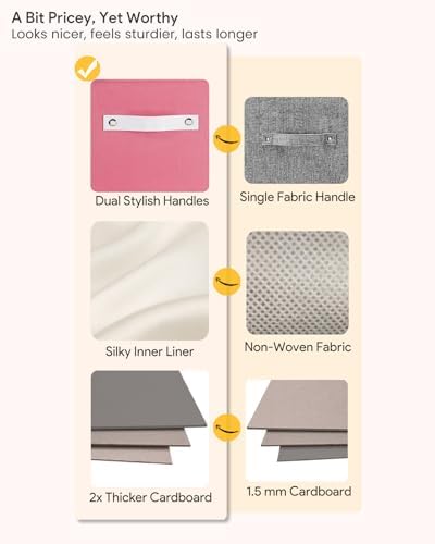 Cube Storage Bins | 13"x15"x13", Pink & White, 4 Pack - Image 3