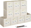 11 Inch Storage Cube,Storage bin (Set of 10) Foldable Fabric Cube Storage Bins with 10 Labels Window Cards & a Pen,Baskets Containers for Shelves,Closet Organizers Box,cube storage,Beige by Artsdi