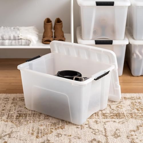 IRIS USA 4-Pack 40 Quart Storage Bins with Lids, Pearl - Image 5
