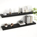 Acovy 40 Inch Floating Shelves, 8 Inch Deep Floating Shelves for Wall, Hanging Shelf with Invisible Brackets, Deep Shelves for Bathroom, Bedroom, Living Room, Black, Set of 2 by Acovy
