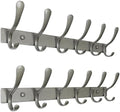SKOLOO Coat Rack Wall Mounted - 6 Hooks, Pack of 2, Heavy Duty, Stainless Steel, Metal Wall Hanger, Sturdy Coat Hooks for Hanging Coats, Jacket, Clothes, Hat, Matte Grey by SKOLOO