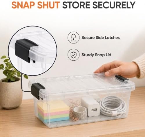 Superio 1.85 Quart Clear Plastic Storage Boxes with Lids, Stackable Organizer Containers, BPA-Free Storage Bins for Home, Office, School & Dorm, 8 Pack - Image 6