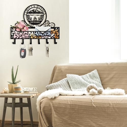 Personalized Metal Camping Family Name Key and Mail Holder, Wall Mount Entryway Organizer with Hooks, Custom Key Rack for Kitchen, Bathroom, and Home Storage - Image 7