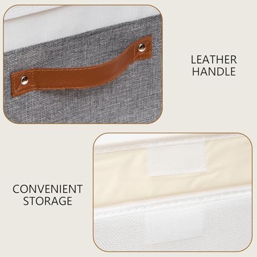 Yawinhe Collapsible Storage Boxes,White/Grey,10.2x7.9x6.7in,5-Pack - Image 6
