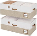 StorageWorks 10 Inch Tall Under Bed Storage Containers with Clear Lid by StorageWorks