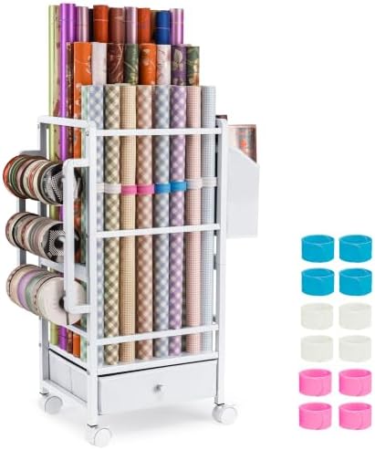 Aquzee Wrapping Paper Storage, Wrapping Paper Cart with Drawer by Aquzee