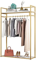 Heavy Duty Clothing Rack with Shelves for Hanging Clothing, Gold Metal Freestanding Garment Rack for Retail Display (47.24" L) by FONECHIN