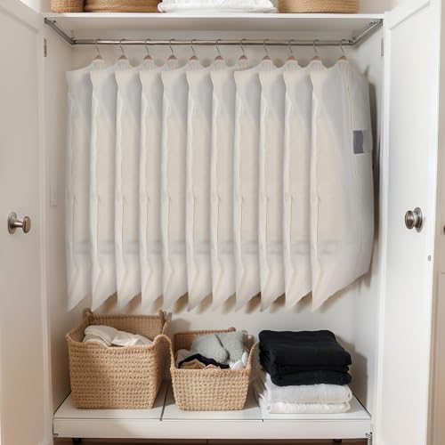 Aliceset 12 Pcs 40 Inches Cotton Garment Bags for Hanging Clothes - Image 3