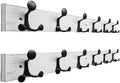 SKOLOO 36-Inch Wood Coat Rack Wall Mount with 6 Triple Hooks - Ideal for Family Entrances, Classrooms, and Pet Supplies Storage - Distressed White Wash, Pack of 2 by SKOLOO