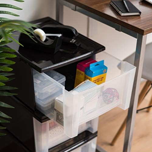 IRIS USA 4-Pack, 17 Qt. Medium Stacking Drawer Storage Organizer, Black - Image 5