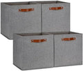 DULLEMELO Fabric Storage Cubes,13 inch Cube Stroage Bins for Empty Gift Basket,Toys Nursery Clothes Storage Linen Closet Organizers and Storage Baskets Shelves Bins(Grey-4 Pack) by DULLEMELO