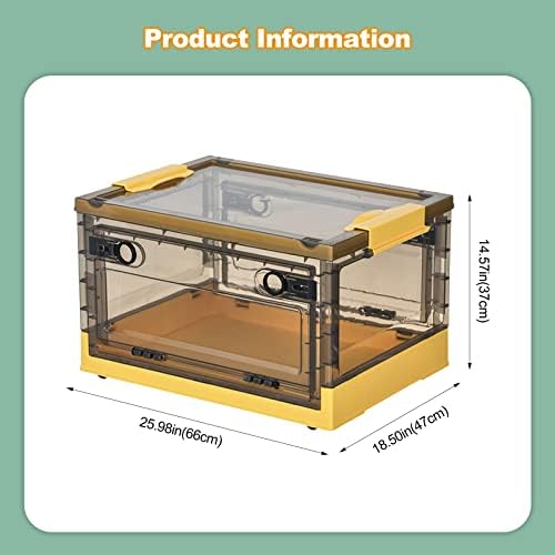 Ergocar Foldable Storage Boxes, Large Plastic Storage Boxes with Lid, Stackable Organiser, Wardrobe Storage Organiser, Grocery Storage, for Bedroom, Wardrobe, Office, Garage - Image 7