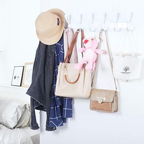 WEBI Coat Rack Wall Mount Long,8 Tri Hooks for Hanging Coats,30 inch Hook Rack,Hook Rail,Coat Hanger Wall Mount for Clothes,Jacket,Hats,White,2 Packs - Image 5