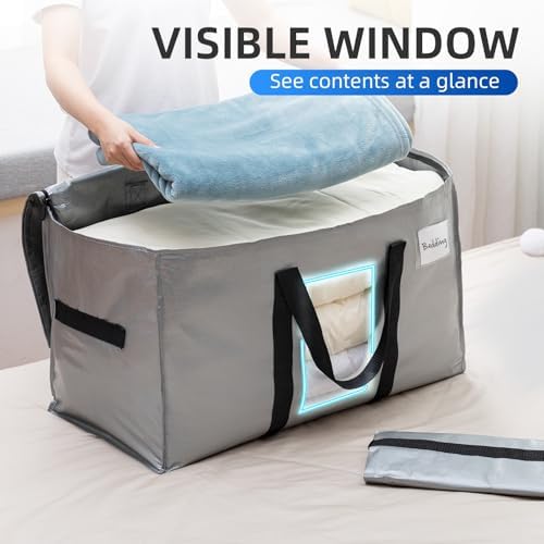 TAILI 10 Pack Silver XXL Moving Bags,Storage Bags with Visible Window - Image 3