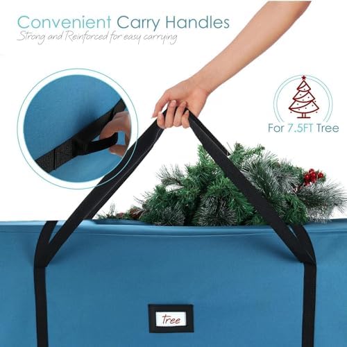 Clara Clark Christmas Tree Storage Bag - Extra Wide Xmas Tree Storage Box Container Made from Durable Oxoford 600D Waterproof Fabric with Handles & Dual Zipper (4, 7.5 ft) - Image 7
