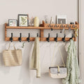 Evermagin 35" Coat Rack Wall Mount with Shelf & 13 Hooks, Entryway, Brown by Evermagin