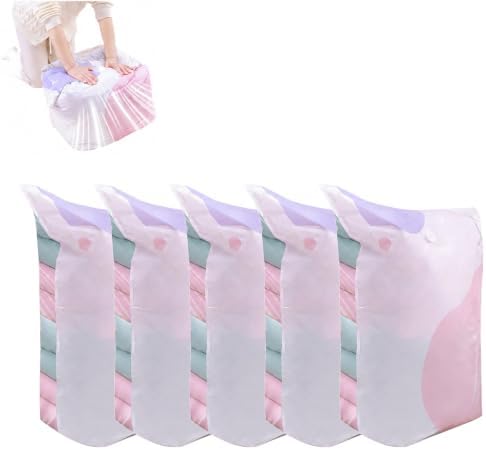 No Pump Vacuum Storage Bags, No Pump Large Vacuum Storage Compression Bags, 3D Cube Press Seal Space Saver Bags, XL Vacuum Bags for Clothes, Blankets, Comforters, Bedding Storage (5, Large) by Unknown