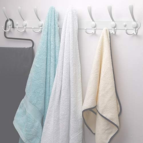 Dseap Coat Rack Wall Mount - 29.5” Long 8-Tri-Hooks Heavy Duty Coat Hanger Rail Wall Hooks for Hanging Coats Hats Clothing Clothes Purse Mudroom Entryway, White - Image 6