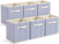 Amyhill 6 Pack Blue Striped Basics Collapsible Fabric Storage Bins by Amyhill