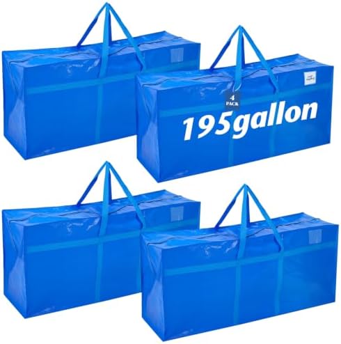Windyun 4 Pcs 195 Gallon Extra Large Moving Bags XXL Heavy Duty Storage Bag by Windyun