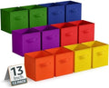 Sorbus Foldable Fabric Storage Cubes, 12 Pack (13 Inch, Deep Rainbow) by Sorbus
